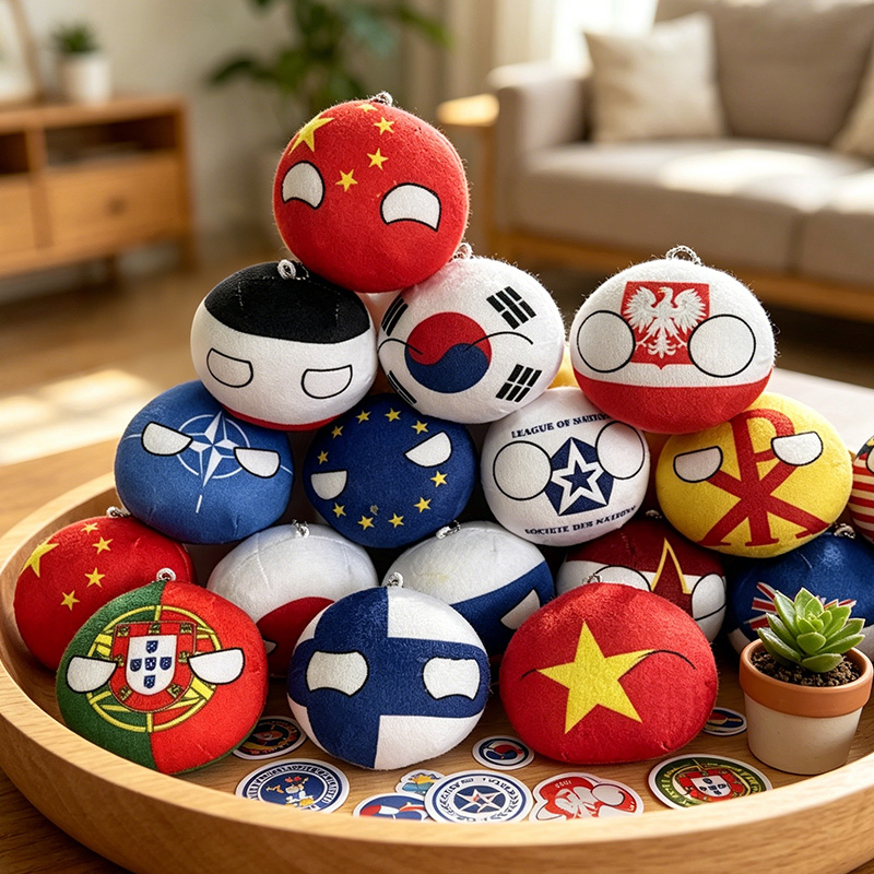 Table Tennis France - 10cm Urocze Pluszowe Zabawki Polandball, Wypchane